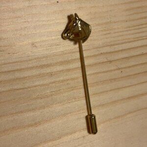 Gold-Tone Horse Head Stick Pin Lapel Pin